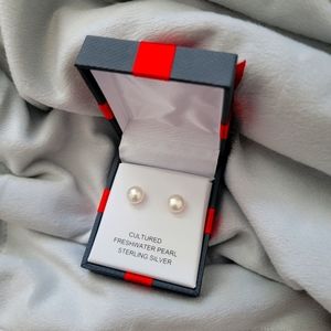 Freshwater Pearl Stud Earrings, Sterling Silver